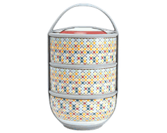 Hộp cơm sứ dưỡng sinh 3 tầng 12.5 cm - Mosaic (211236LTD)