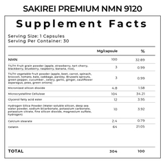 Thực phẩm bảo vệ sức khỏe SAKIREI PREMIUM NMN 9120 - 30 CAPSULES