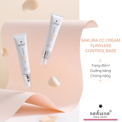 Kem trang điểm Sakura CC Cream Flawless Control Base SPF50+ PA+