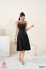 1D4373 - ĐẦM DÁNG XÒE ĐÍNH HOA 3D TRANG TRÍ