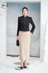 Áo vest cổ tàu màu xám