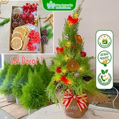 Bộ Phụ Kiện Trang Trí Cây Tùng Thông Noel Mẫu 1