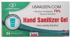 Alcohol Sanitizer Gel - Individual Packet box