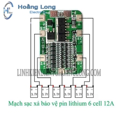 Mạch Sạc Xả Và Bảo Vệ Pin Nối Tiếp 6S 12A