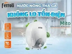Bình nóng lạnh Ferroli Mito 6 L, Tặng 1 đôi dây cấp inox 40cm. Công lắp 200.000.