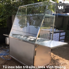 Tủ inox bán trà sữa