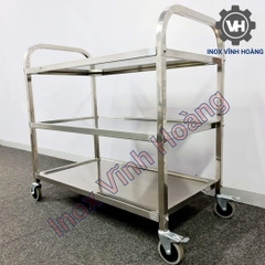 Xe đẩy inox 3 tầng