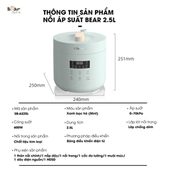 Nồi áp suất Bear 2.5L SB-AS25L