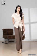 Sơ Mi Vai Chờm Nơ Đai NKSM2201014