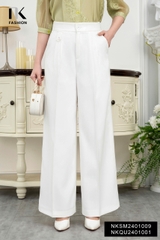 NK Fashion Quần Ống Suông Cơi Túi Cúc Bọc, Thanh Lịch NKQU2401001