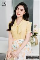 Áo Sơ Mi Nơ Cổ Bấu Mí NK Fashion Công Sở Nữ Thanh Lịch Vải Mềm Mịn NKSM2405002