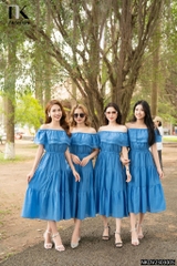 Đầm Bèo Tầng Tơ Mặc Hai Kiểu Nk - Fashion NKDV2303005