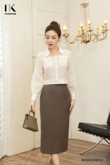 Áo Sơ Mi Cộc Tay Cổ Đức Bo Gấu NKSM2306012