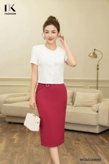 Áo Sơ Mi Croptop Cổ Tròn Chuẩn Style Hàn NKSM2306008