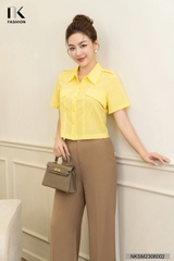 Áo Sơ Mi Croptop Cổ Đức Vạt Túi NKSM2306002