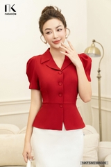 Áo Kí Giả Dáng Peplum Cổ Ve Nhọn NKFSM2306026