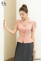 Áo Kí Giả Dáng Peplum Cổ Ve Nhọn NKFSM2306026