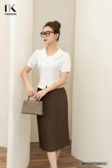 NK Fashion Áo Sơ Mi Cộc Tay Cổ Sen Tròn 4 Cúc Bọc NKFSM2306013