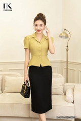 Áo Kí Giả Dáng Peplum Cổ Ve Nhọn NKFSM2306026