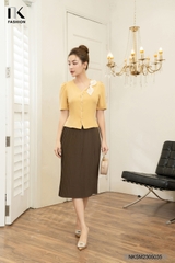 NK FASHION Áo Sơ Mi Tay Lỡ Cúc Bọc Nẹp Cổ NKSM2305035