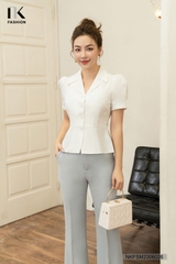 Áo Kí Giả Dáng Peplum Cổ Ve Nhọn NKFSM2306026