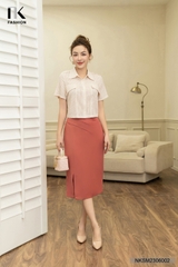 Áo Sơ Mi Croptop Cổ Đức Vạt Túi NKSM2306002