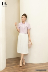Áo Sơ Mi Croptop Cổ Đức Vạt Túi NKSM2306002