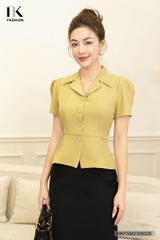 Áo Kí Giả Dáng Peplum Cổ Ve Nhọn NKFSM2306026