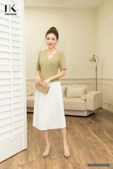 NK FASHION Áo Sơ Mi Tay Lỡ Cúc Bọc Nẹp Cổ NKSM2305035