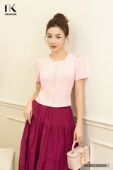 Áo Sơ Mi Croptop Cổ Tròn Chuẩn Style Hàn NKSM2306008