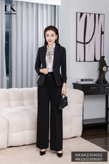 Áo Vest Cổ B 1 lớp cúc bọc dáng ngắn NKAK2309002