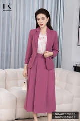 Áo Vest Cổ B 1 lớp cúc bọc dáng ngắn NKAK2309002