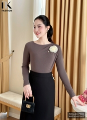 Áo len dài tay xếp vai nhẹ nhàng, xinh xắn NKAL2407005