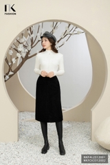 NK Fashion Áo Len Cổ Cao V, Ôm người, Dài Tay NKFAL2312001