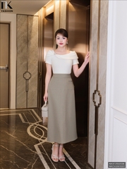 Áo Thun Vai Chùm Nhún Trẻ Trung, Nữ Tính Vải Mềm Mịn NKAT2502006 ( Ko kèm QU/CV/PK)