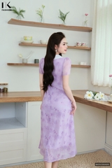 Đầm tơ phối cổ kê ren xinh xắn, điệu đẹp NKDV2504003