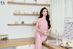 Bộ đồ quần ống rộng kê ren + áo hoa sen, thoải mái, mềm mát chào hè NKBD2505002