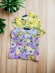 Sơ mi cổ đức hoa croptop trẻ trung UKSM2505010