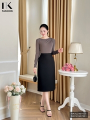 Áo len dài tay xếp vai nhẹ nhàng, xinh xắn NKAL2407005