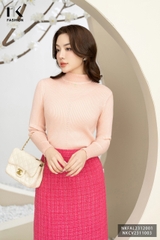 NK Fashion Áo Len Cổ Cao V, Ôm người, Dài Tay NKFAL2312001