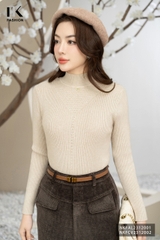 NK Fashion Áo Len Cổ Cao V, Ôm người, Dài Tay NKFAL2312001
