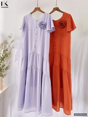 Váy Đầm Maxi Gun Nữ Tính Dáng Suông Thoải Mái NKDV2503002