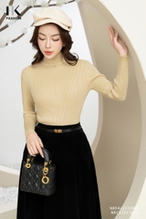 NK Fashion Áo Len Cổ Cao V, Ôm người, Dài Tay NKFAL2312001