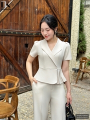 Áo Peplum Cổ Vê Xếp Sườn Thanh Lịch, Sang Trọng NKSM2409009 ( Ko kèm QU/CV/PK)