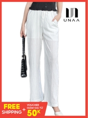 Quần ống rộng nữ ống xuông cạp chun thời trang Unaa Fashion cực trendy, hack dáng UNQU2304005
