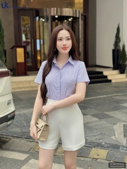 Sơ mi kẻ cổ đức dễ mặc, đơn giản, phù hợp công sở UKSM2504002