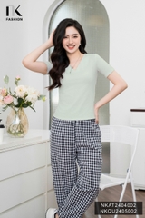 Quần Baggy Cạp Chun NK Fashion Công Sở Nữ Trẻ Trung Vải Mềm Mịn NKQU2405002
