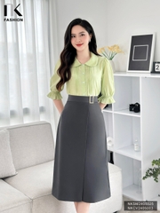 Sơ Mi Cổ Sen Bấu Mí Chun Tay NK Fashion Công Sở Nữ Thanh Lịch, Nữ Tính NKSM2405025