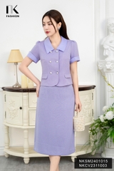 NK Fashion Áo Sơ Mi Phối Cổ Giao 2 Cúc Thời Trang, Thanh Lịch, Nữ Tính NKSM2401015