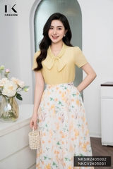 Áo Sơ Mi Nơ Cổ Bấu Mí NK Fashion Công Sở Nữ Thanh Lịch Vải Mềm Mịn NKSM2405002